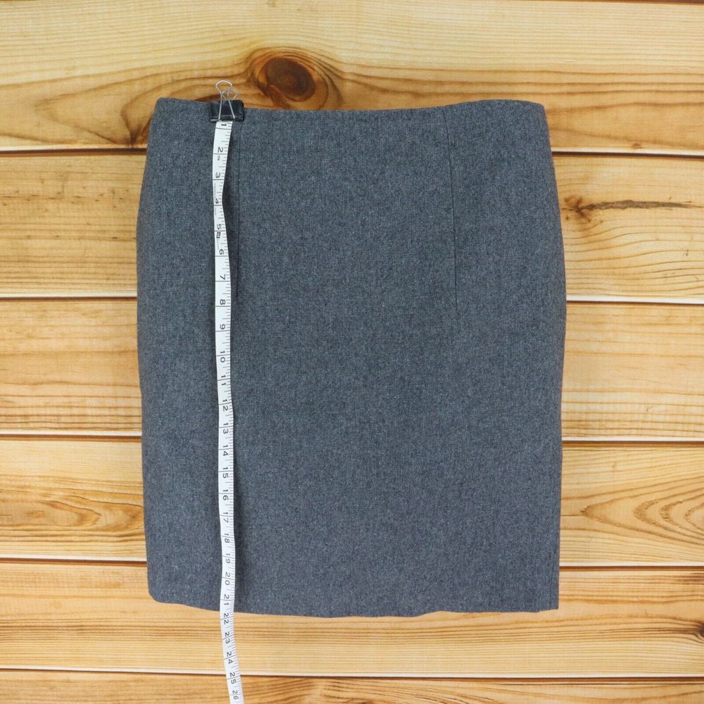 Kenar Pencil Skirt Womens 10 Gray Heathered Wool Lined Zip Closure‎ Knee Length - Picture 3 of 6